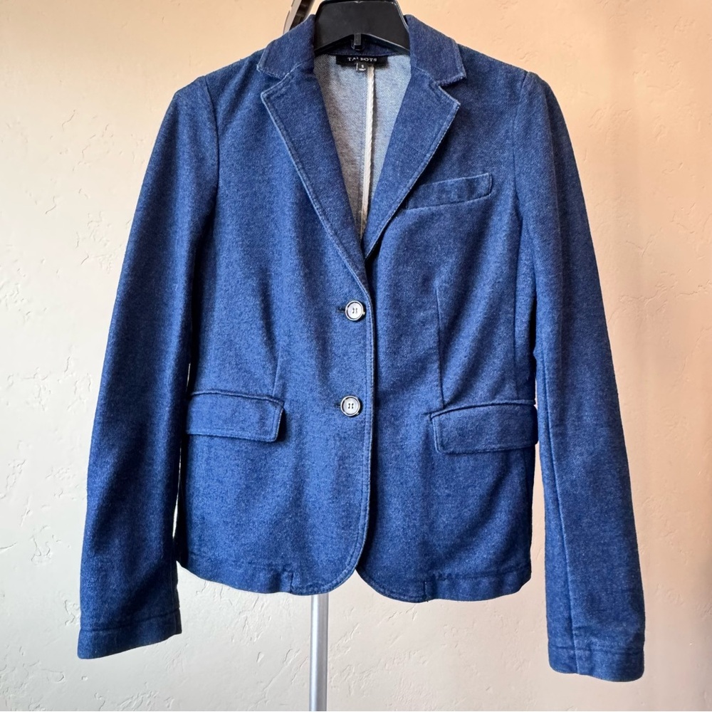 Talbots Stretch Denim Blazer Unlined in Size Small